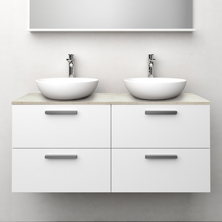 Kommod Jord Vit Matt 120 Cm Dubbel