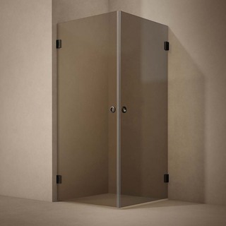 Duschhörn Lynx Bronstonat Glas 100X100 Cm Svart