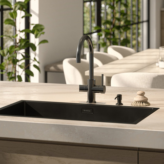 Köksblandare Ciconia Med Diskmaskinsavstängning Borstad Svartkrom